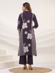 Printed Cotton Blend Kurta With Pants
