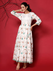 Printed Cotton Blend Dress