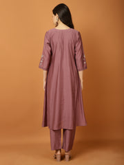 Printed Cotton Blend Kurta With Pants