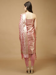 Woven Chanderi Unstitched Suit Piece With Dupatta