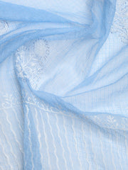 Patch Neck Cotton Blend Unstitched Suit With Dupatta