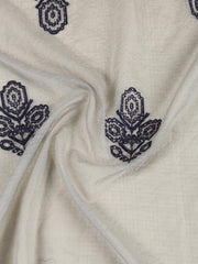 Neck Embroidered Cotton Blend Unstitched Suit Piece With Dupatta