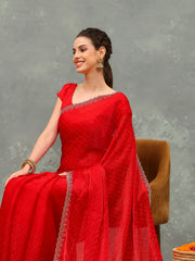 Embroidered Chiffon Saree