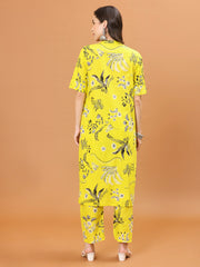 Floral Printed Cotton Kurta With Pants