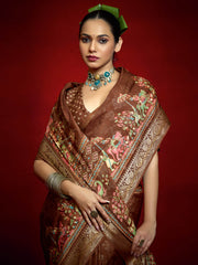 Abstract Printed Art Silk Saree