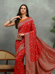 Cutdana Organza Embroidery Saree