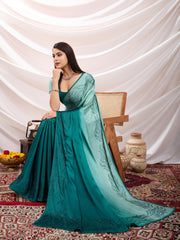 Stone Work Satin Woven Saree