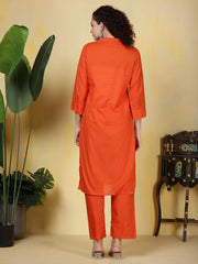 Printed Cotton Blend Kurta With Pants
