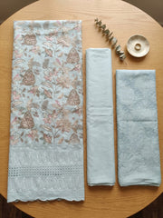 Embroidered Cotton Blend Unstitched Suit Pant & Dupatta