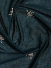 Neck Embroidered Cotton Blend Unstitched Suit With Dupatta