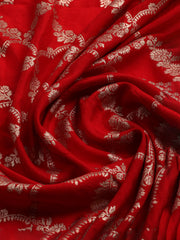 Embroidered Art Silk Unstitched Suit With Dupatta