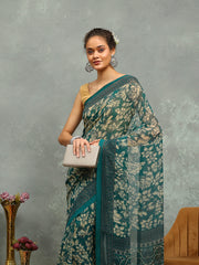 Floral Printed Georgette Saree