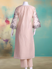 Embroidered Chanderi Kurta With Pant & Dupatta