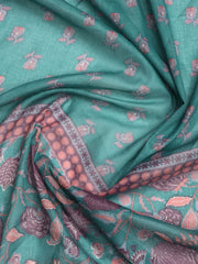 Printed Cotton Blend Unstitched Suit With Dupatta