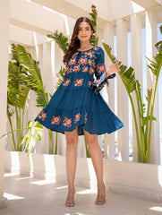 Printed Cotton Blend Dress