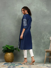 Printed Denim Kurta