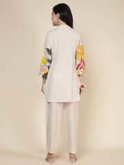 Printed Cotton Blend Kurta With Pants