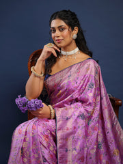 Woven Design Art Silk Unstitched Suit With Pant & Dupatta