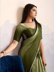 Embroidered Crepe Saree