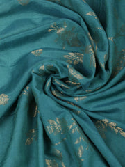 Embroidered Chanderi Rama Green Unstitched Suit With Pant & Dupatta