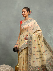 Resham Booti Woven Cotton Blend Saree