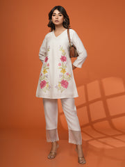 Printed Cotton Blend Kurta With Pants