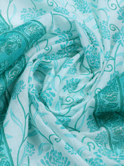 Printed Cotton Blend Unstitched Suit With Dupatta