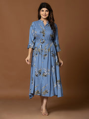 Printed Cotton Blend Dress