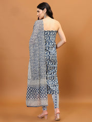 Printed Cotton Blend Unstitched Suit Piece With Dupatta
