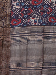 Patola Zari Border Printed Cotton Blend Woven Saree