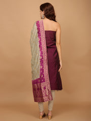 Neck Embroidery Chanderi Unstitched Suit Piece With Dupatta