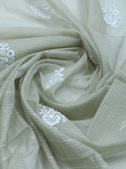 Neck Embroidered Cotton Blend Unstitched Suit With Dupatta