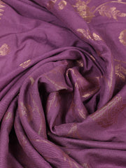 Embroidered Chanderi Lavender Unstitched Suit With Pant & Dupatta