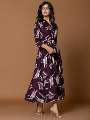 Printed Cotton Blend Dress