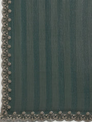 Swarovski Border Art-Chiffon Plain Saree