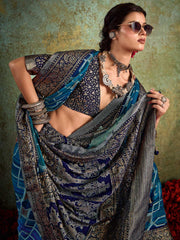 Abstract Print Georgette Saree