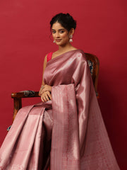 Woven Design Art Silk Onion Pink Saree