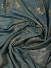 Embroidered Chanderi Onion Pink Unstitched Suit With Pant & Dupatta