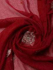 Embroirdred Organza Unstitched Suit With Dupatta