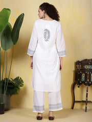 Printed Cotton Blend Kurta With Pants