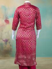 Banarasi Wave With Embroidered Kurta With Palazzo & Dupatta