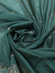 Neck Embroidered Chanderi Unstitched Suit With Dupatta