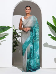 Floral Printed Georgette Saree