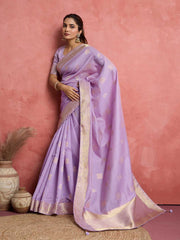 Woven Border Booti Art Silk Saree