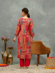Embroirdred Muslin Kurta With Pants