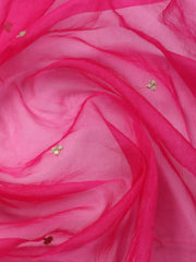 Embroidered Chanderi Unstitched Kurta With Pant & Dupatta