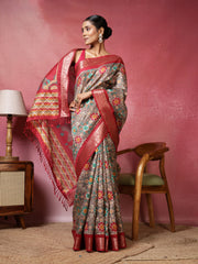 Printed Art-Tusser Saree