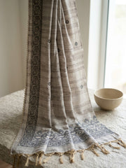 Embroidered Chanderi Unstitched Suit With Pant & Dupatta