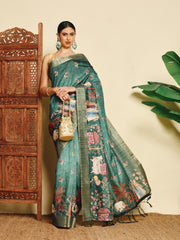 Printed Tussar Saree
