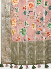 Digital Floral Printed Handloom Saree